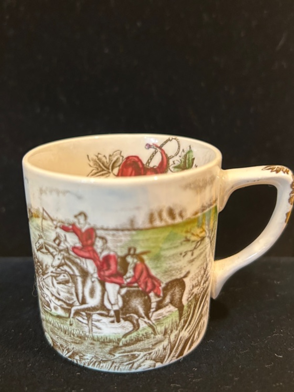 Vintage Johnson Bro. Hunting Scene Espresso 2.5” Cup Made In England Pristine